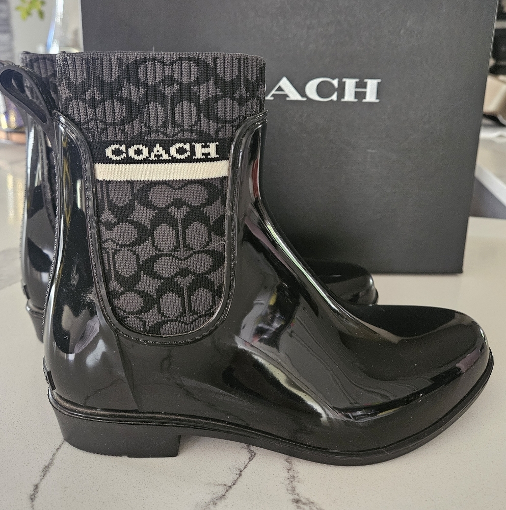 COACH Rivington Logo Chelsea Rain Boots